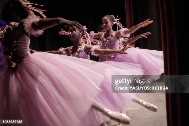 Members of Dance Centre Kenya perform during the production of the 'Nutcracker', a ballet primarily performed during the Christmas period as their...