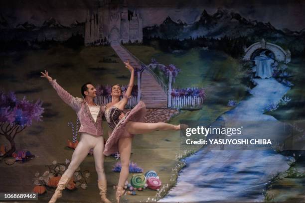 Baris Erhan of the Turkish State Opera and ballerina Joanna Priwieziencew of Dance Centre Kenya perform during the production of the 'Nutcracker', a...