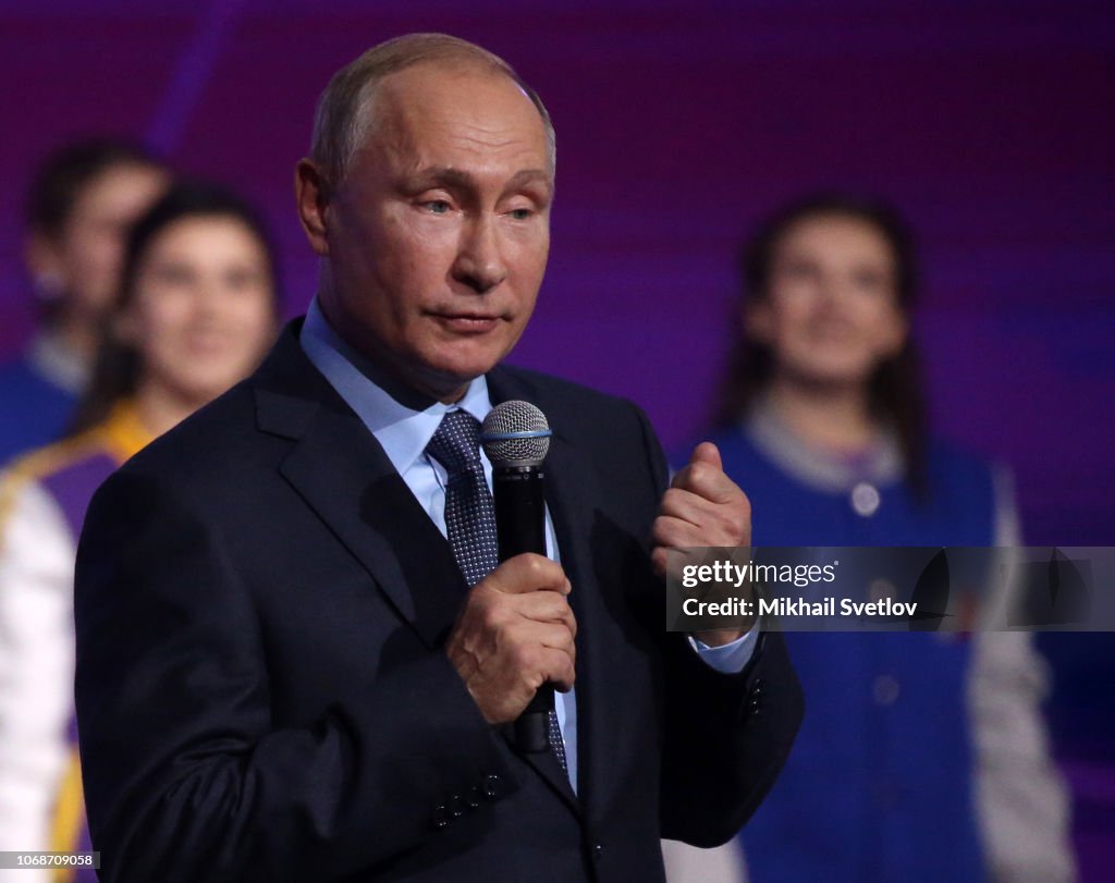 Russian President Vladimir Putin marks the International Volunteer's Day in Moscow