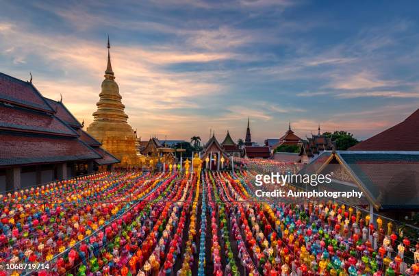 yi peng festival , thailand - chiang mai province stock pictures, royalty-free photos & images