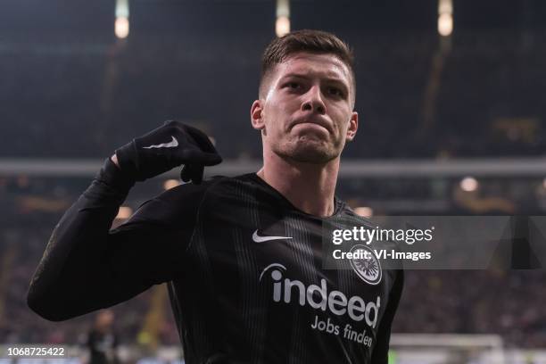 Luka Jovic of Eintracht Frankfurt during the UEFA Europa League group H match between Eintracht Frankfurt and Olympique de Marseille at the Frankfurt...