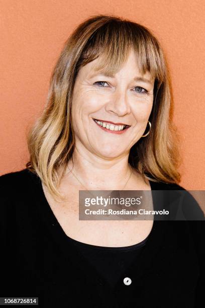 English poet and novelist Jill Dawson poses on December 5, 2018 in Milan, Italy.