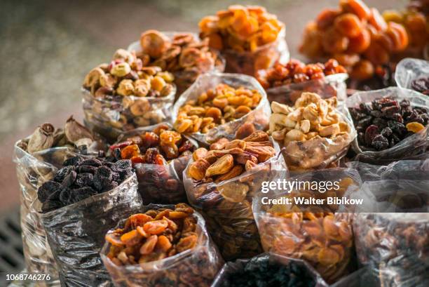 armenia, yerevan, g.u.m. market, food market hall, dried fruit - the capital of the armenian city stock pictures, royalty-free photos & images