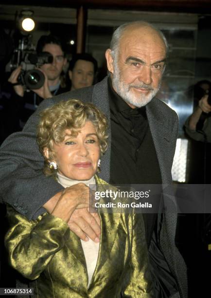 Sean Connery and Wife Micheline Roquebrune during Opening Night of "ART" - January 19, 1999 at Doolittle Theater in Hollywood, California, United...