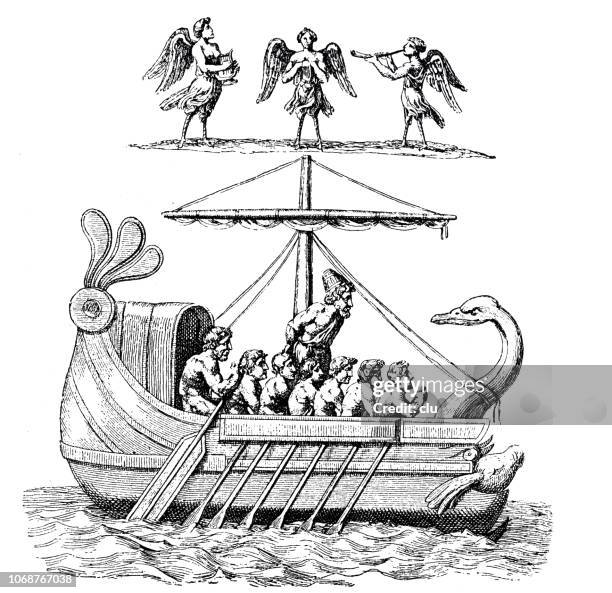 odysseus and the sirens - odysseus sirens stock illustrations