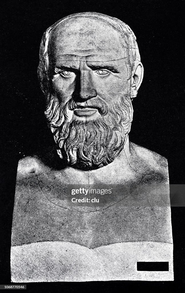 Bust of Hippocrates, greek physician