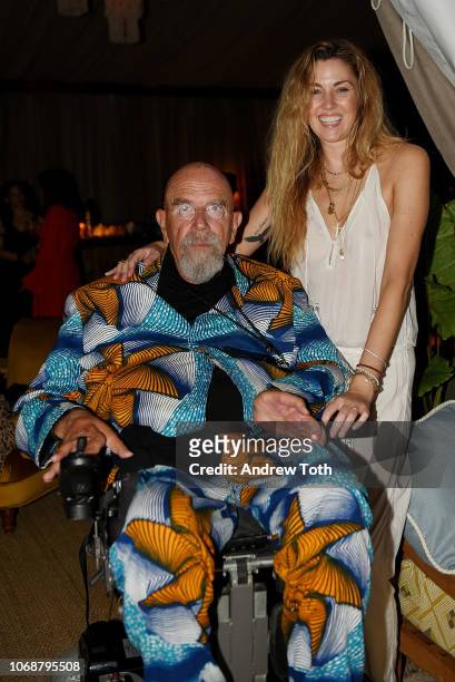 Artists Chuck Close and Suzanne Scott attends White Cube & Soho Beach House Party with Bombay Sapphire during Art Basel Miami 2018 on December 4,...