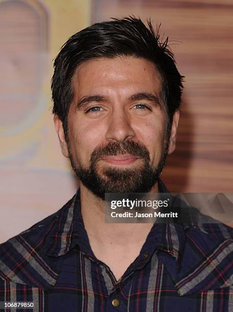 Actor Joshua Gomez arrives with his family at Walt Disney Pictures Presents the Premiere of 'Tangled' at the El Capitan Theatre on November 14, 2010...