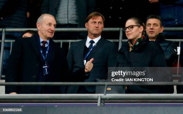 Southampton's incoming Austrian manager Ralph Hasenhuttl reacts ahead of the English Premier League football match between Tottenham Hotspur and...