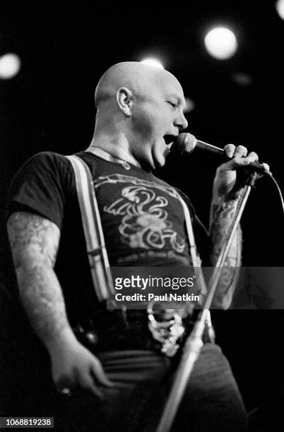 Angry Anderson of the band Rose Tattoo performs on stage at the Rosemont Horizon in Rosemont, Illinois, November 24, 1982.