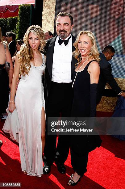 Actor Tom Selleck , wife Jillie , and daughter Hannah arrive at the 59th Annual Primetime Emmy Awards at the Shrine Auditorium on September 16, 2007...