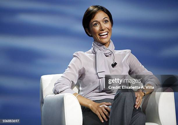 Mara Carfagna, Italian Minister for Equal Opportunity, attends the television show Matrix at Safa Palatino Studios on October 8, 2008 in Rome, Italy.