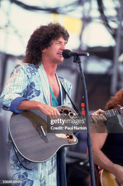Kevin Cronin of REO Speedwagon at Live Aid at Veteran's Stadium in Philadelphia, Pennsylvania, July 13, 1985.