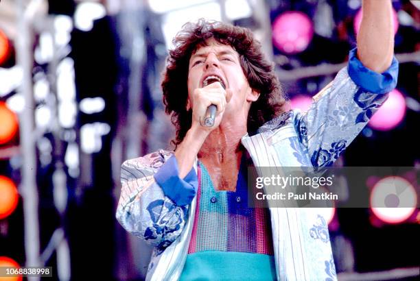 Kevin Cronin of REO Speedwagon at Live Aid at Veteran's Stadium in Philadelphia, Pennsylvania, July 13, 1985.