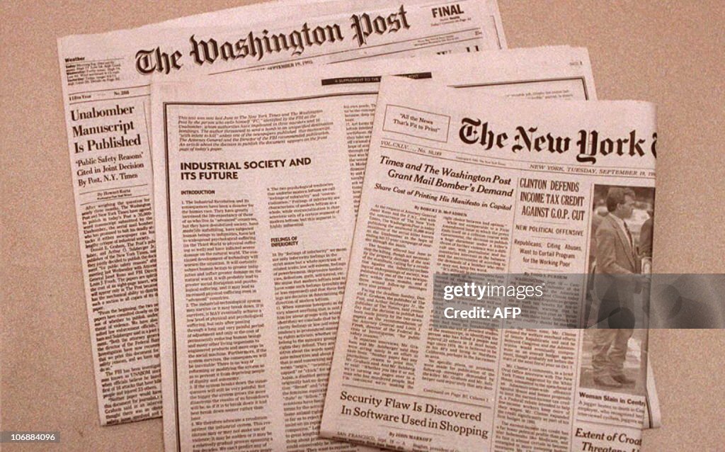 Time & Post Publish The Unabomber Manifesto