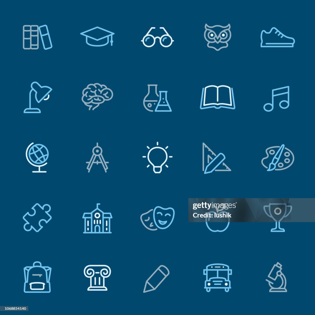 Education - color outline icons