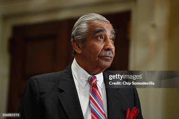 Rep. Charlie Rangel arrives for his House of Representatives ethics committee hearing in the Longworth House Office Building November 15, 2010 in...