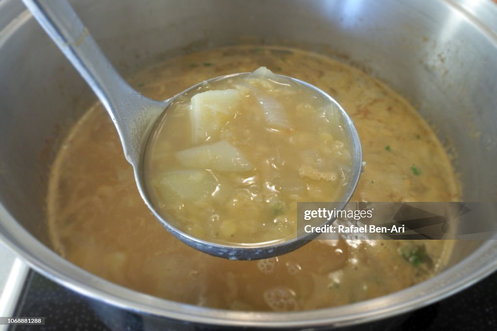 Ladle Spoon with French Onion Soup