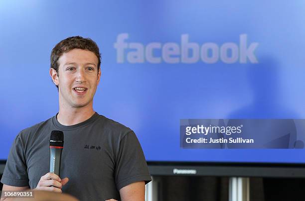 Facebook founder and CEO Mark Zuckerberg speaks during a special event announcing a new Facebook email messaging system at the St. Regis Hotel on...