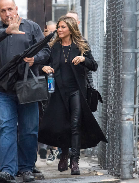 Jennifer Aniston is seen at 'Jimmy Kimmel Live' on December 05, 2018 in Los Angeles, California.