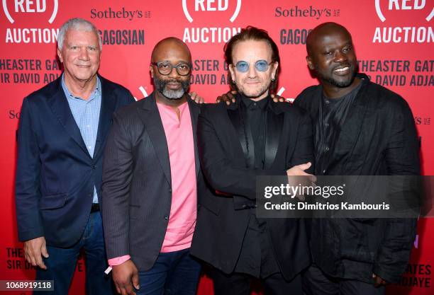 Larry Gagosian, Theaster Gates, Bono, and David Adjaye attend The Auction with Theaster Gates, Sir David Adjaye and Bono, in collaboration with...