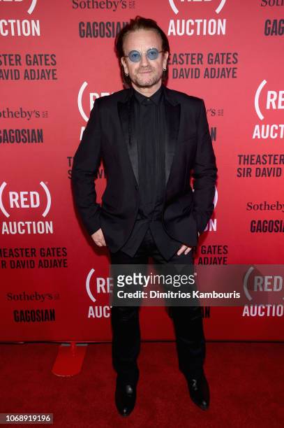 Bono attends The Auction with Theaster Gates, Sir David Adjaye and Bono, in collaboration with Sotheby's and Gagosian at The Moore Building on...