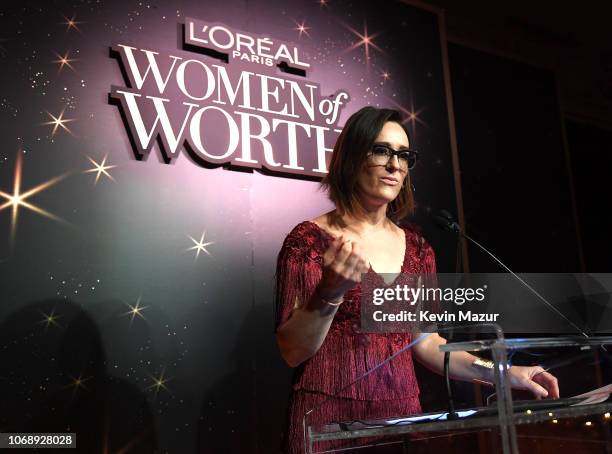 Lisa Kennedy Montgomery speaks onstage at the L'Oréal Paris Women of Worth Celebration 2018 at The Pierre Hotel on December 5, 2018 in New York City.