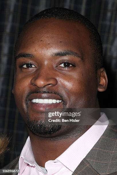 Player Mathias Kiwanuka of the New York Giants attends the 14th Annual Muscle Team Gala & Benefit Auction at The Lighthouse at Chelsea Piers on...