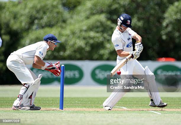 Andrew AP de Boorder of the Aces bats during day one of the Plunket Shield match between the Auckland Aces and the Otago Volts at Colin Maiden Park...