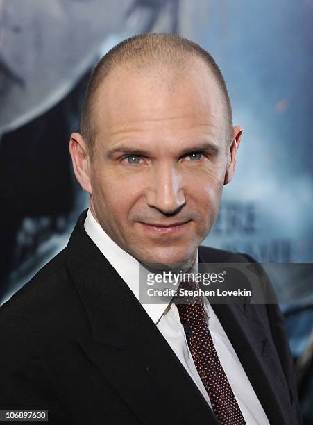 Actor Ralph Fiennes attends the premiere of "Harry Potter and the Deathly Hallows - Part 1" at Alice Tully Hall on November 15, 2010 in New York City.