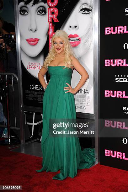 Actress/singer Christina Aguilera arrives at the premiere of Screen Gems' "Burlesque" at Grauman�s Chinese Theater on November 15, 2010 in Los...
