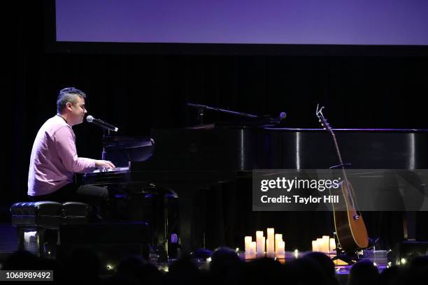 Rostam performs during the 2018 Ally Coalition Talent Show at Town Hall on December 5, 2018 in New York City.