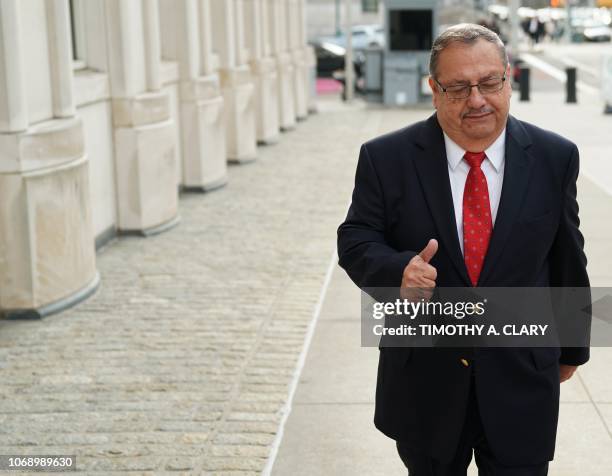 Ex-Guatemalan soccer chief and former FIFA executive committee member Rafael Salguero arrives at US Federal court in Brooklyn, New York, December 6...