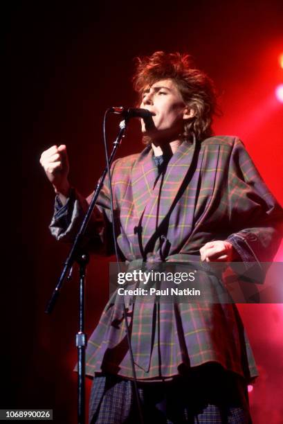British musician Richard Butler of the Psychedelic Furs performs onstage at the Poplar Creek Music Theater, Hoffman Estates, Illinois, July 23, 1984.