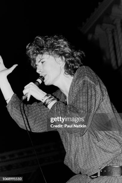 British musician Richard Butler of the Psychedelic Furs performs onstage at the Aragon Ballroom, Chicago, Illinois, October 19, 1984.