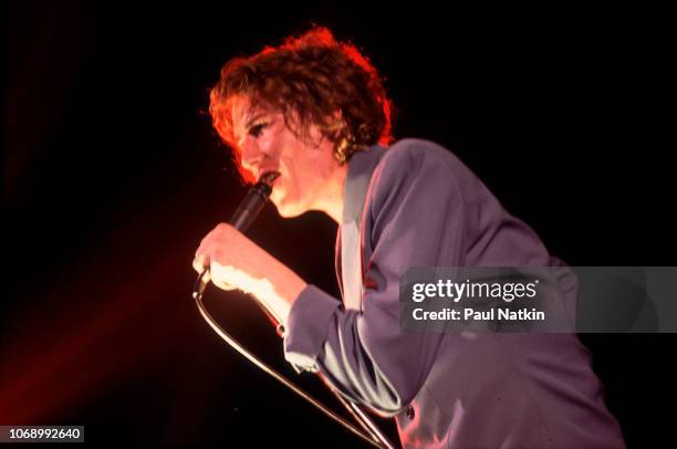British musician Richard Butler of the Psychedelic Furs performs onstage at the Riviera Theater, Chicago, Illinois, November 9, 1982.