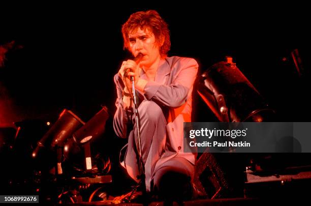 British musician Richard Butler of the Psychedelic Furs performs onstage at the Riviera Theater, Chicago, Illinois, November 9, 1982.