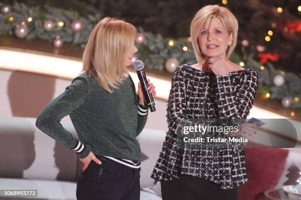 Marie Wegener and Carmen Nebel during the charity tv show 'Die schoensten Weihnachts-Hits' in favor of MISEREOR and Brot fuer die Welt on December 5,...