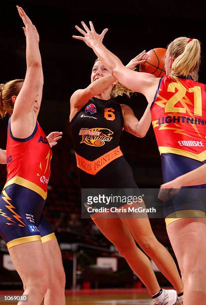 Rebecca MacKinnon of the Panthers in action during the WNBL match between the Sydney Paragon Panthers and the Adelaide Lightning held at the Sydney...
