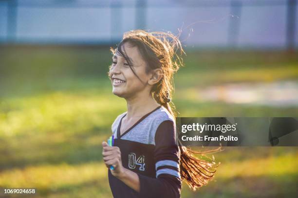 A girl running.