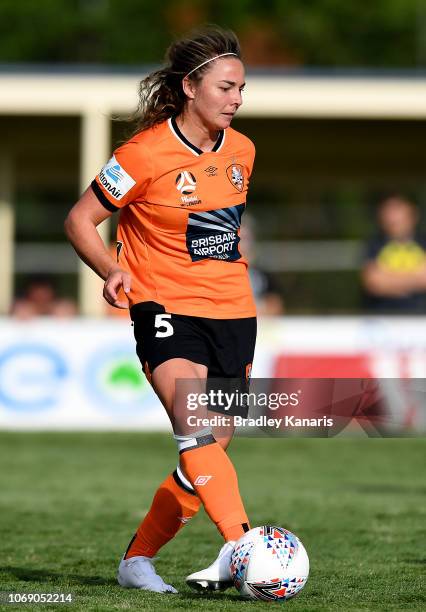 Jenna McCormick of the Roar in action during the W-League match between the Brisbane Roar and Adelaide United at the Lions Club on November 18, 2018...