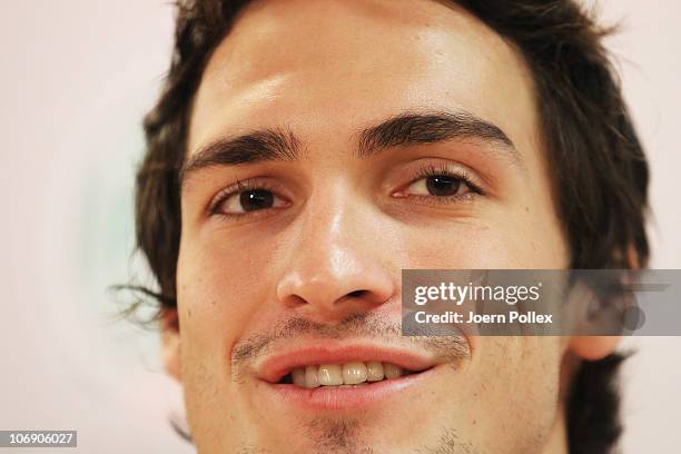 Mats Hummels attends a press conference at Ullevi Stadium on November 16, 2010 in Gothenburg, Sweden.