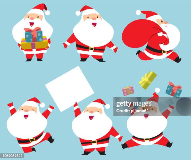 collection of santa claus - father christmas stock illustrations