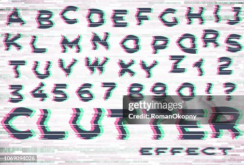 帶有故障和雜亂效果的字母 帶有故障和雜亂效果的字母