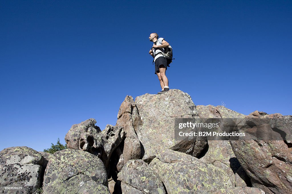 Hiker on top of mountain