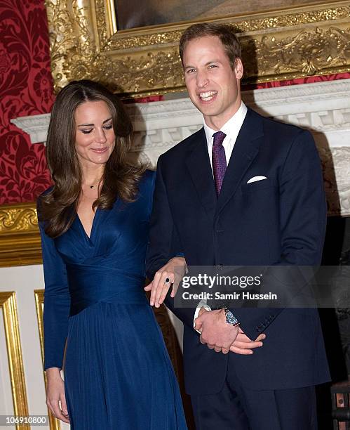 Prince William and Kate Middleton officially announce their engagement at St James's Palace on November 16, 2010 in London, England. After much...