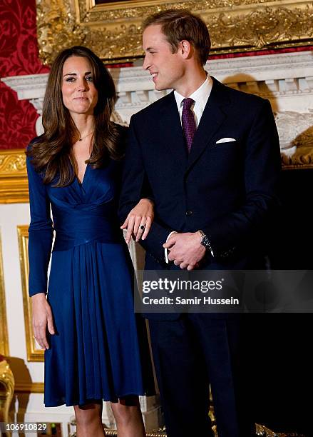 Prince William and Kate Middleton officially announce their engagement at St James's Palace on November 16, 2010 in London, England. After much...