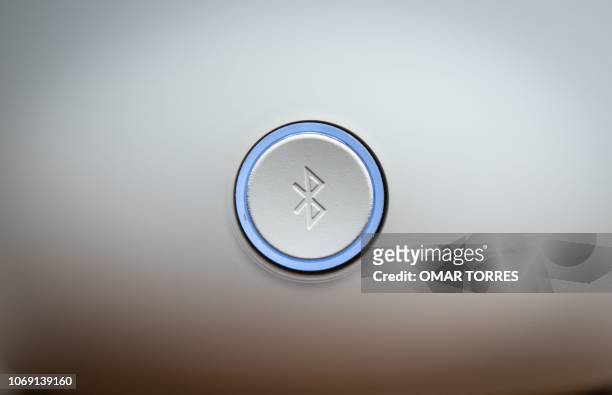 Detail of the Bluetooth button of an audio system in Mexico City on December 6, 2018