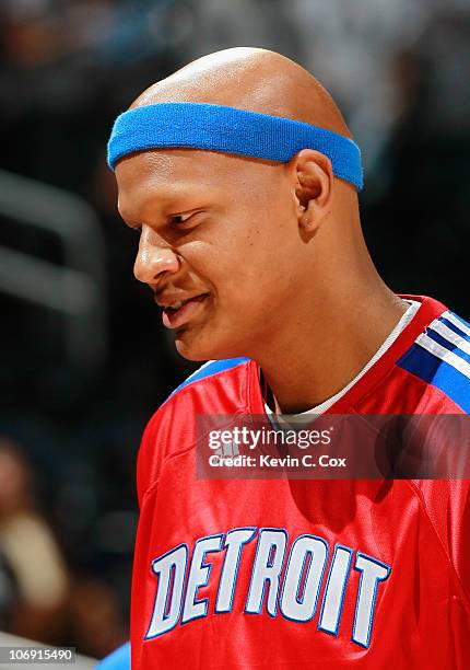 Charlie Villanueva of the Detroit Pistons against the Atlanta Hawks at Philips Arena on November 3, 2010 in Atlanta, Georgia. NOTE TO USER: User...