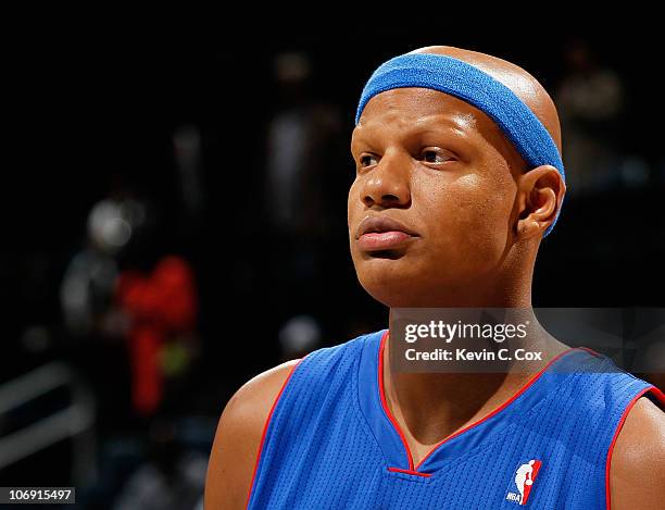 Charlie Villanueva of the Detroit Pistons against the Atlanta Hawks at Philips Arena on November 3, 2010 in Atlanta, Georgia. NOTE TO USER: User...